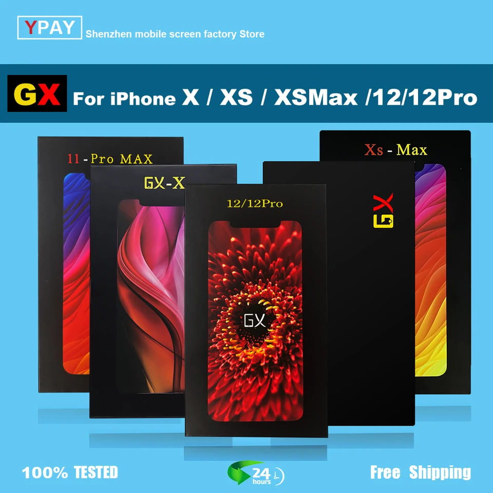 GX OLED pre iPhone x XS XSMAX 11PRO LCD displej dotykovej obrazovky Digitalizátor Testované žiadne mŕtve pixelové náhrady LCDS TRUE TONE