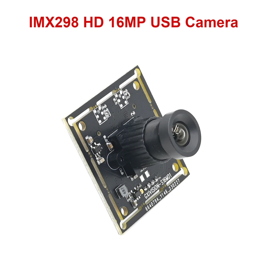 GXIVISION IMX298 16MP USB Camera Camera Modul HD 4656X3496 10fps, pre vysokorýchlostný skener, širokouhlý, Windows Android Linux, jednotka zadarmo