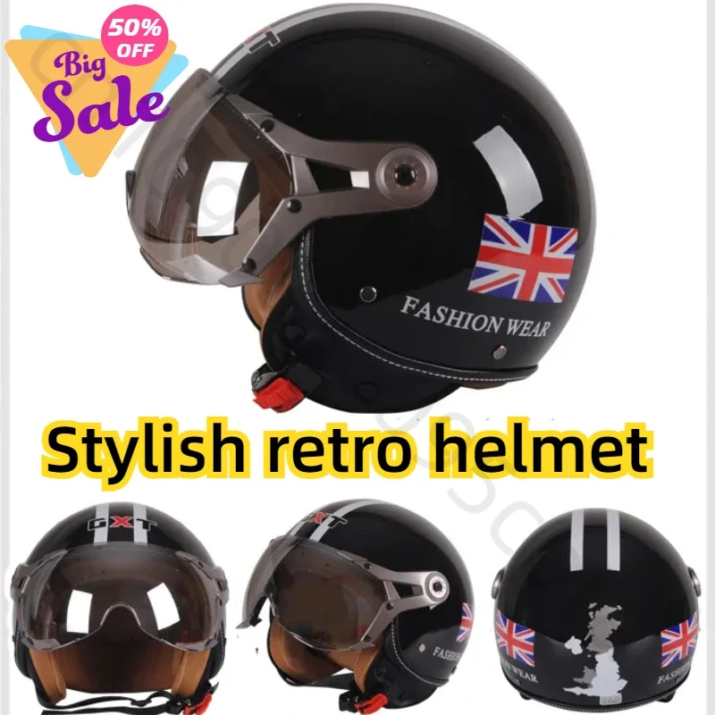 GXT retro prilba otvorená tvár Motobike jazdecká prilba Casque Electric Moto prilba dospelých Casco Motocykl