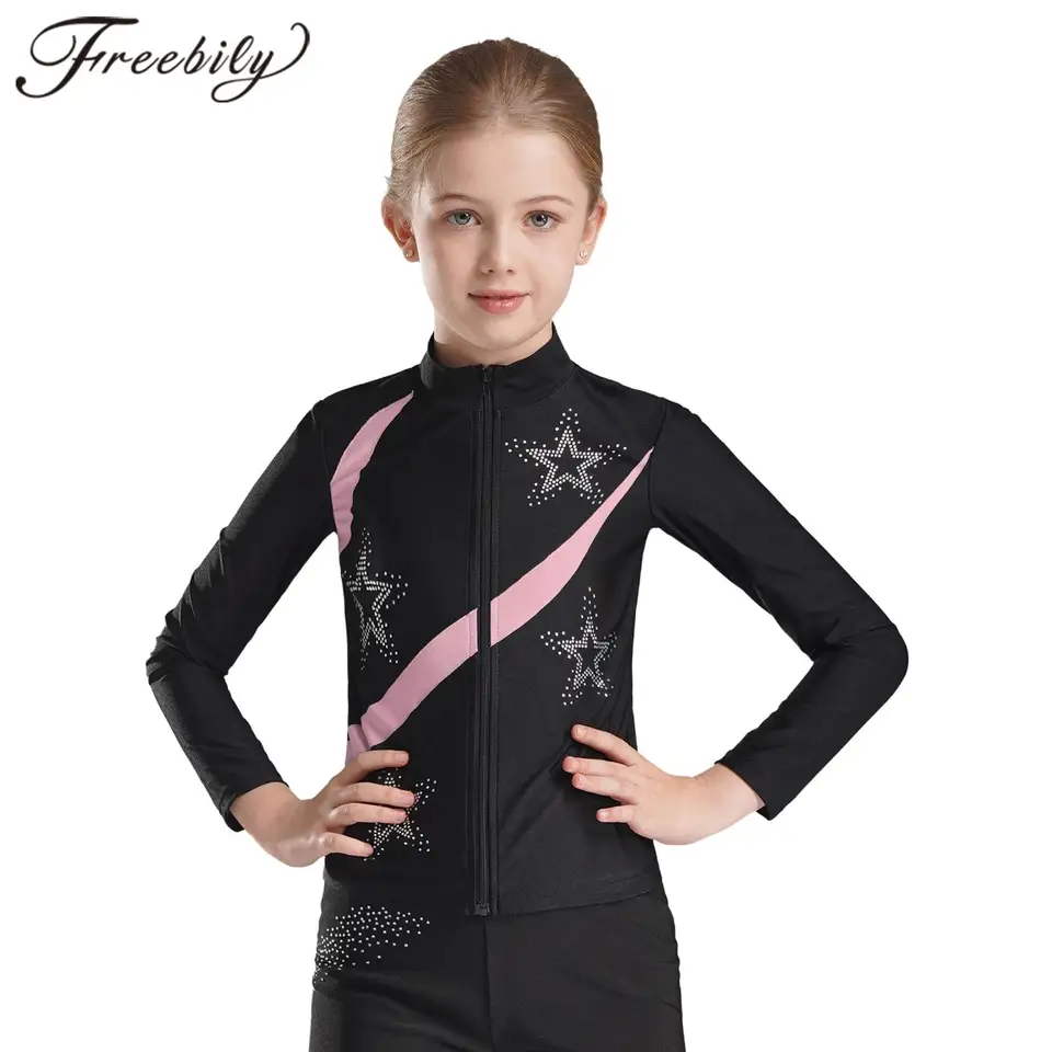 Gymnastika pre deti Gymnastika Training bunda Cvičenie telocvičňa Šport Top rukáv s dlhým rukávom Mikina na zips