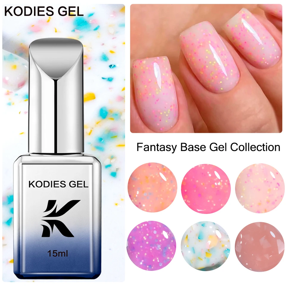 Gélový gél 2024 Nový gumový základný gél lak na nechty 15 ml Fantasy Glitter Biely hrubý gél Vernis Semi Permanent UV manikúra