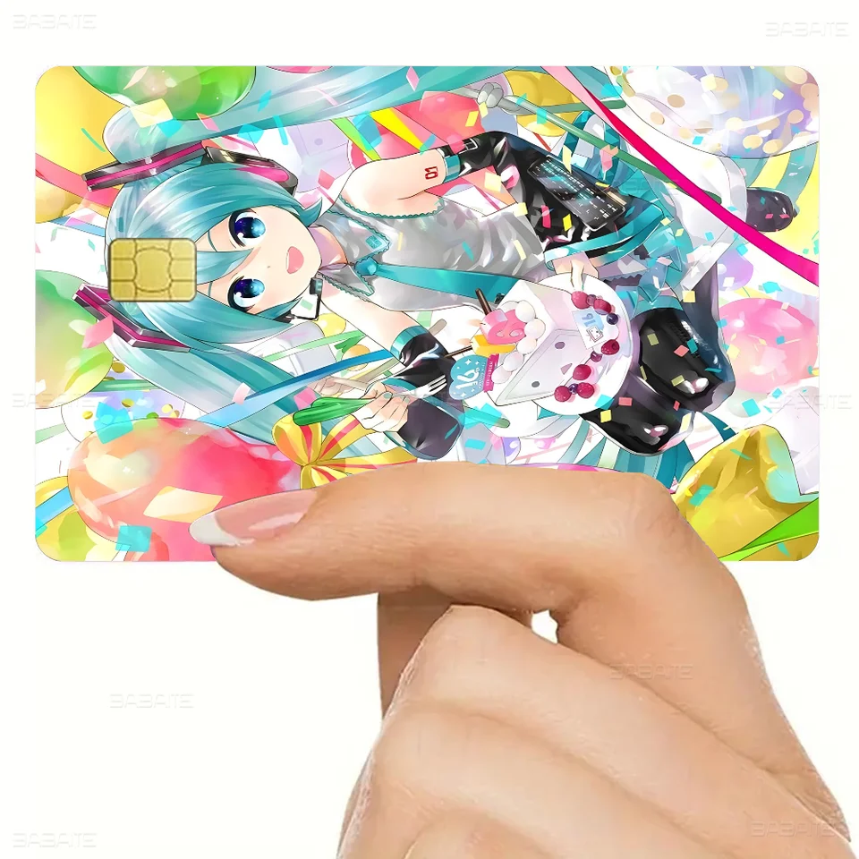 H-Hatsune M-Miku Game Film Cover Case Case pre prednú stranu debetnej karty s kreditnou kartou s malými čipmi