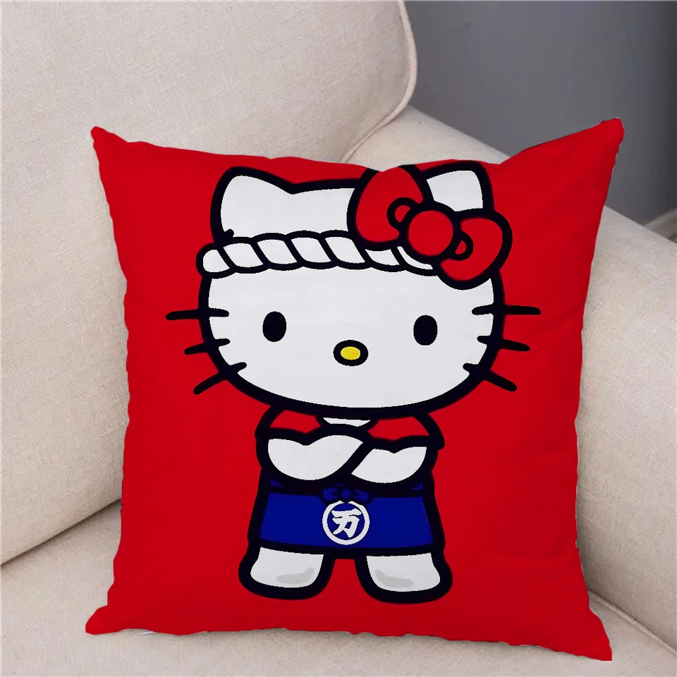 H-Hello Kittys vankúše kryty dekoratívnych vankúšov pre posteľ 2 kusy hodvábny vankúš 100% vankúšiky na spanie 45x45 vankúšov