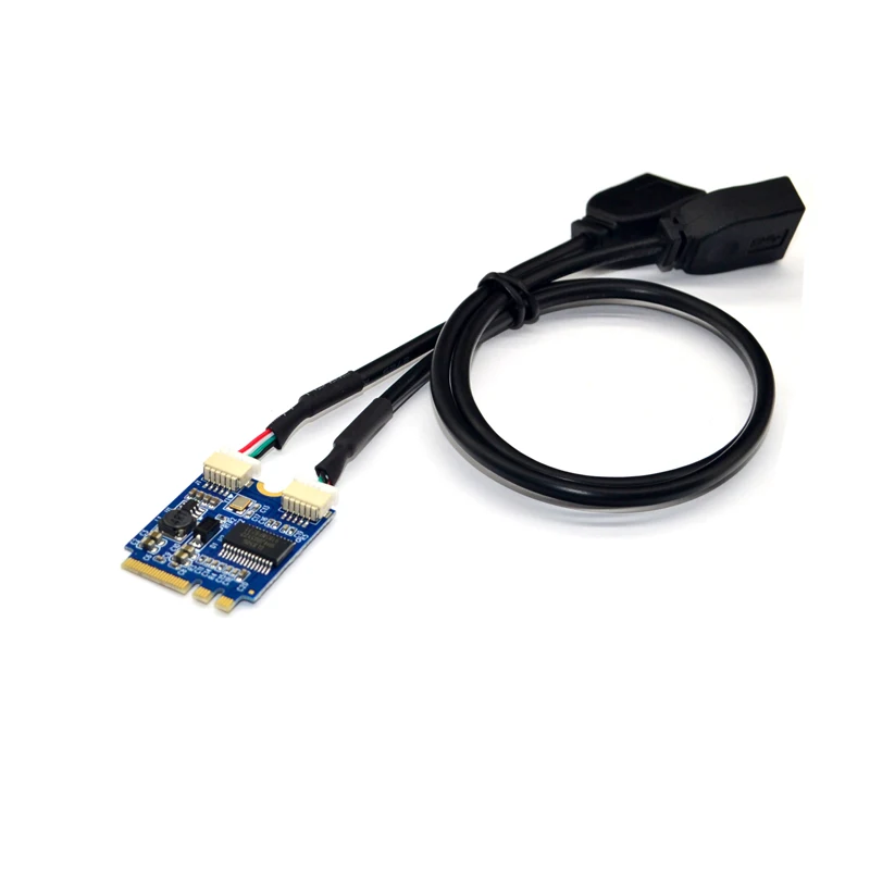 H1111Z M.2 na USB Riser Card M.2 NGFF KEY AE AE DUAL PORT USB2.0 Rozširujúca karta prevodníka USB KABEL ADB RISER USB Adaptér kábla USB