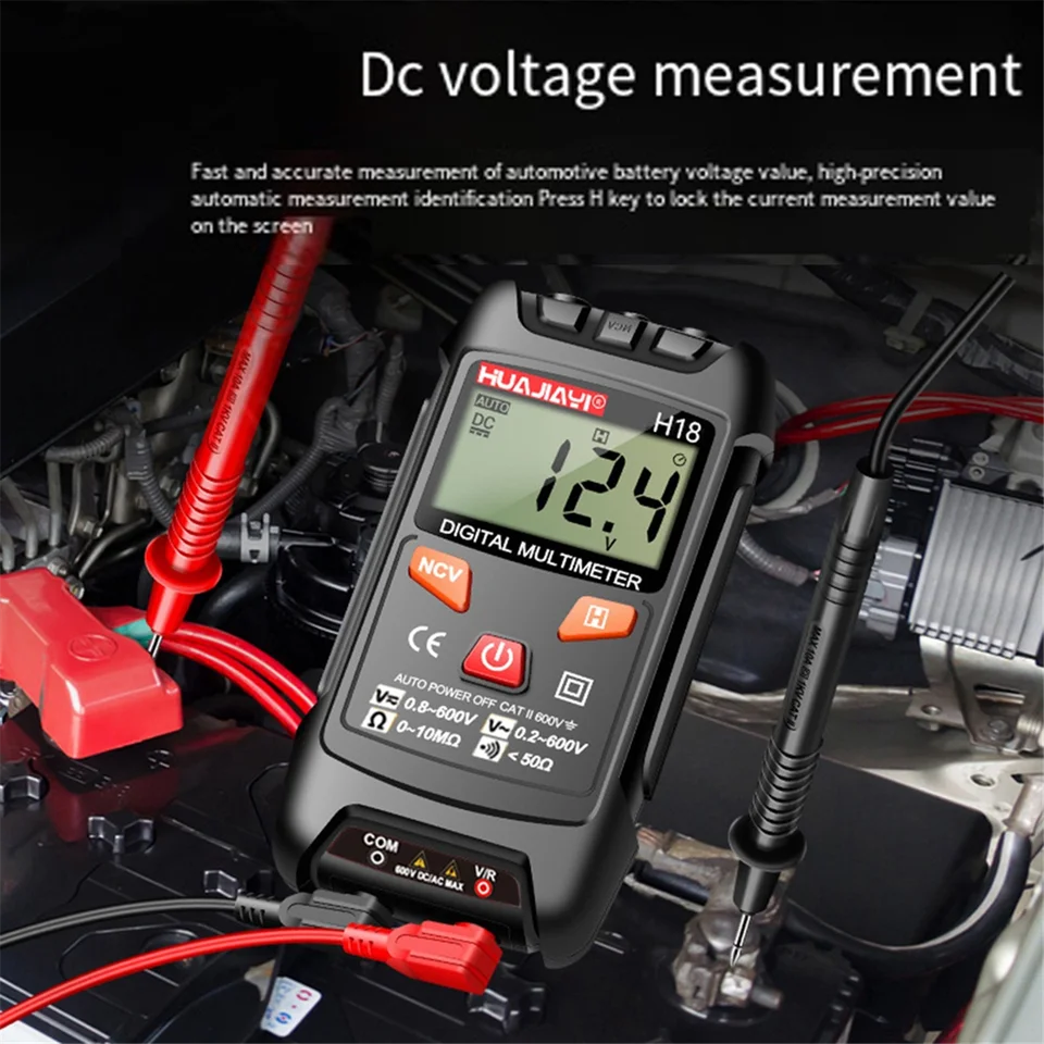 H18 Mini digitálny multimeter AC/ Meter 1999 počíta Multimetro OHM NCV Elektrické náradie Red