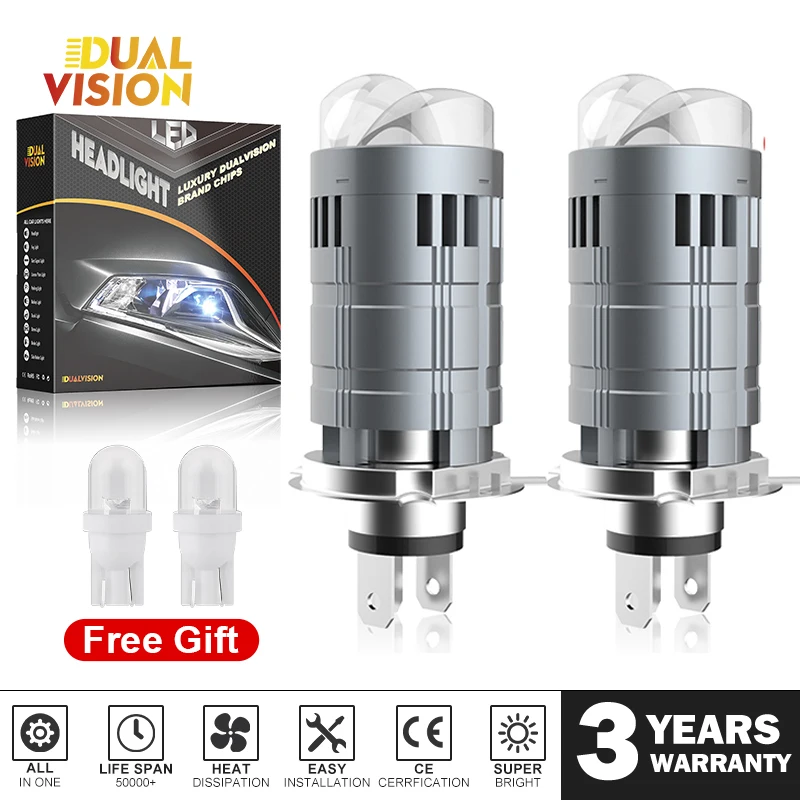 H4 BI Mini LED projektor Plug and Play Carbs Canbus Automatické svetlomety Turbo lampy Turbo Lights Dual High Light Bam 12V 24V