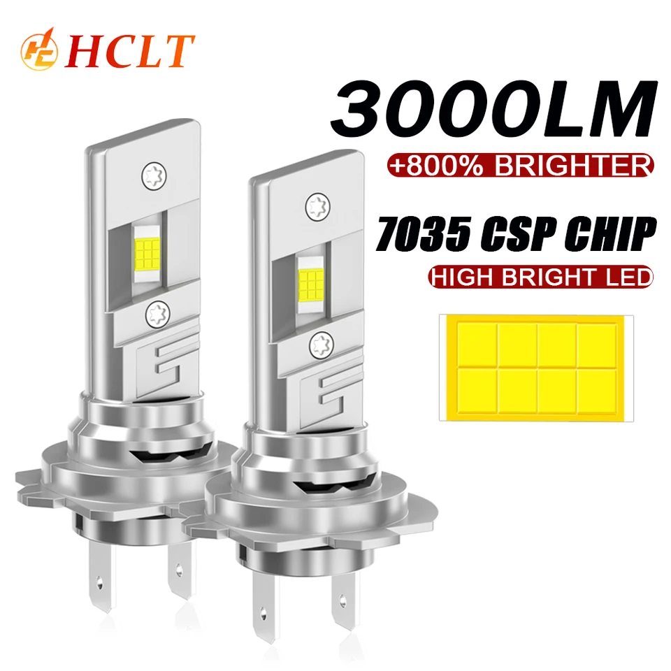 H7 LED auto svetlometové žiarovky 30000LM 6000K Plug and Play Lamp pre Auto 7035 CSP Chip Wireless High -výkonné turbo hmlové svetlo s ventilátorom