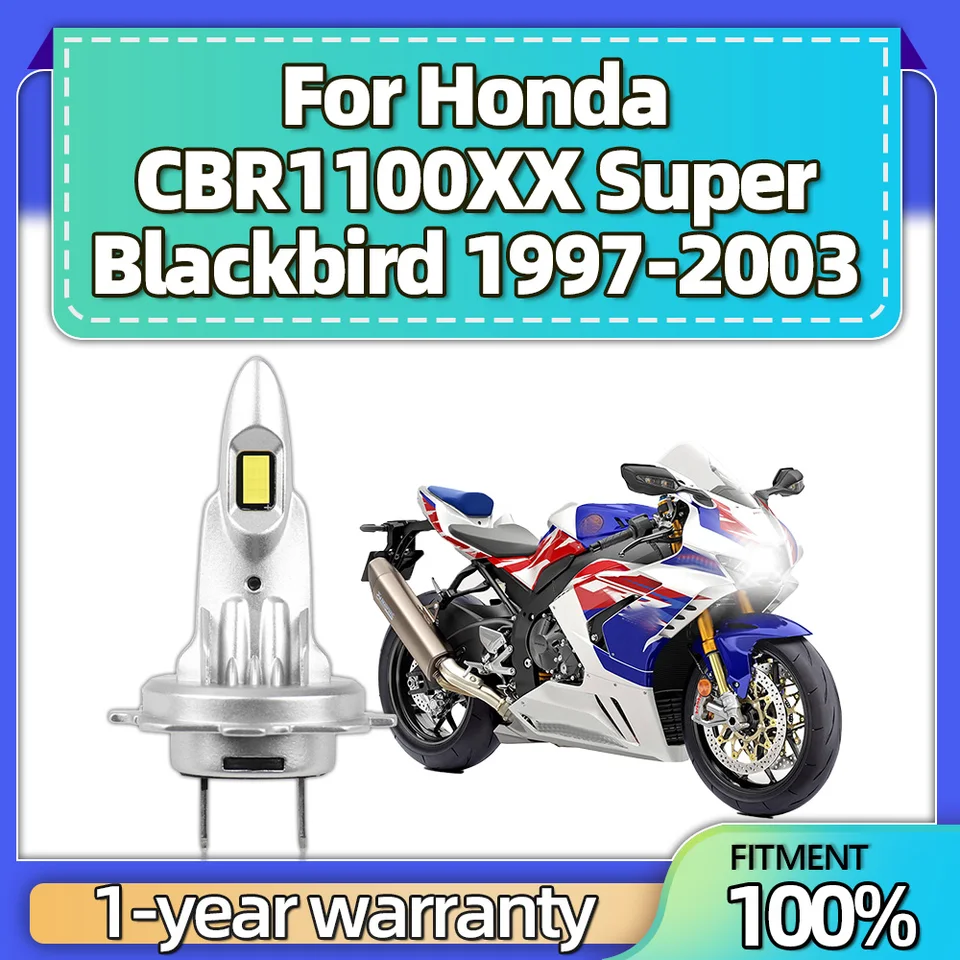 H7 LED svetlové žiarovky Biele 6000K motocyklové LED žiarovky pre Honda CBR1100XX Super Blackbird 1997 1998 1999 2000 2001-2003