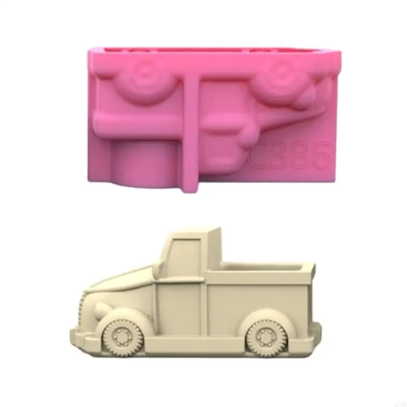 H7EE Motorcar Sadrová silikónová forma DIY Sukulenty betón kvetina hrnca omietka cementová pleseň plesní íl