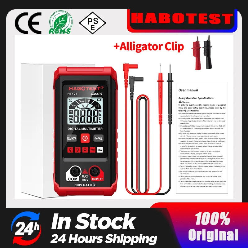 HaboTest HT123 Digitálny multimeter AC DC NCV inteligentný multimeterový tester OHM napätie merač automatického rozsahu Profesionálny elektrikár Elektrikár