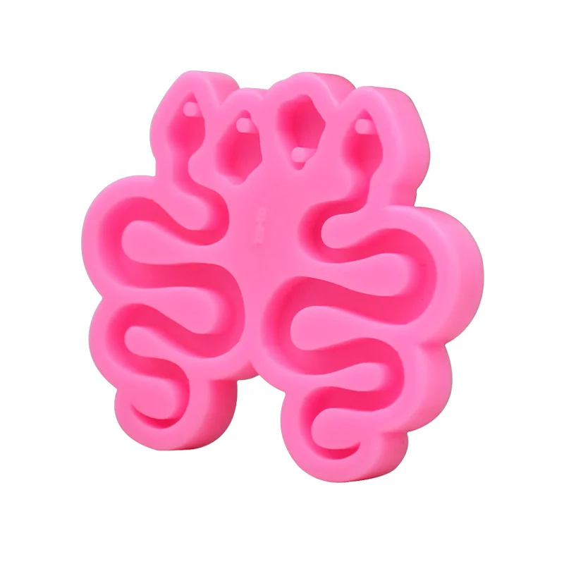 Hadové náušnice Silikónová forma DIY Shaker Resin Clay Animal Klepatia pleseň Candy Cookies Polymér Clay Chocolate Silikone Forss
