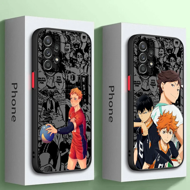 Haikyu Anime Cartoon Frosted Talecent pre Samsung Galaxy S24 S23 S22 S21 S20 Fe S10 S9 S8 Plus Ultra Pro 5G Cover Telefón Case Case