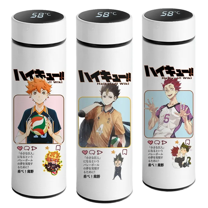 Haikyuu !! Téma Thermos Cup zobrazenie teploty Saitama Pure Color hrnčeky šálky kuchynského náradia darček