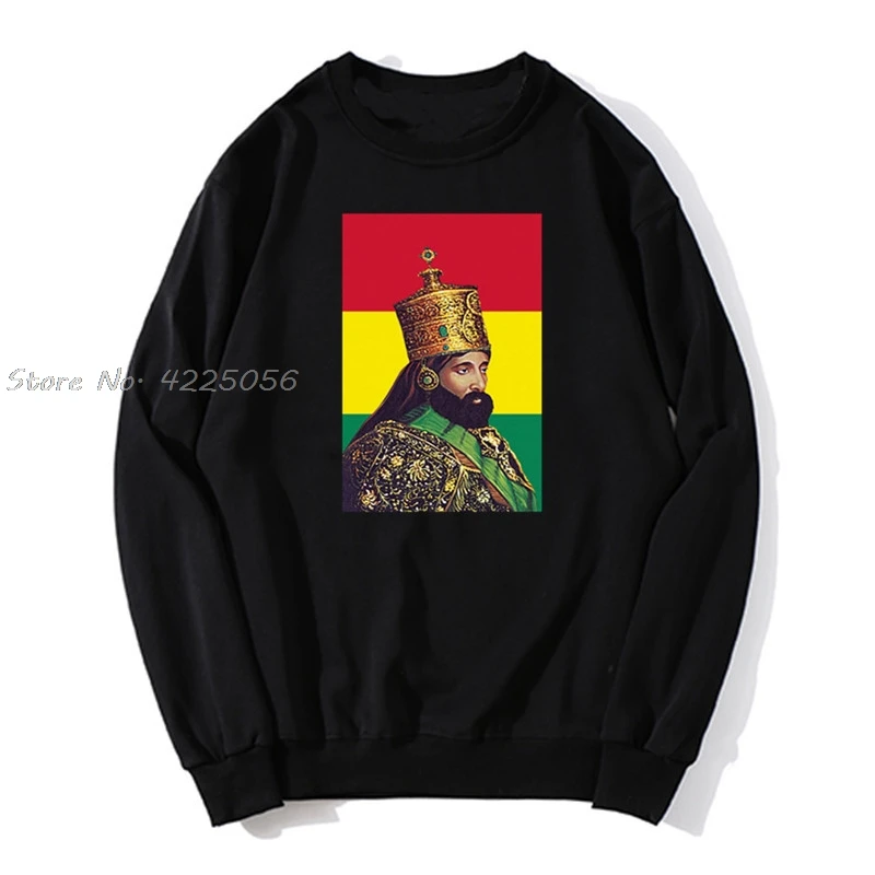 Haile selassie pánska mikina vtipná muži mikrovery harajuku streetwear