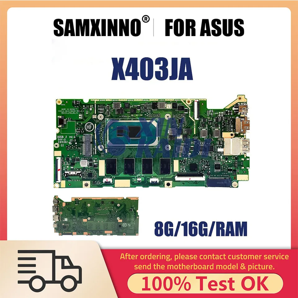 HAINBOARD NAPLAKOVA PRE ASUS VIVOBOOC 14 X403JA X403J S403JA NOTEBOBOL I5 1035G1 I7 1065G7 CPU 8G 16G RAM Systemboard Systemboard
