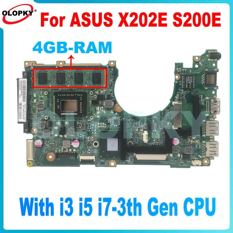 HAINBOARD X202E pre Mainboard pre ASUS X202E X201E S200E X201EP Mainboard pre notebook s I3 i5 I7 CPU 4 GB-RAM DDR3 Plne testovaný