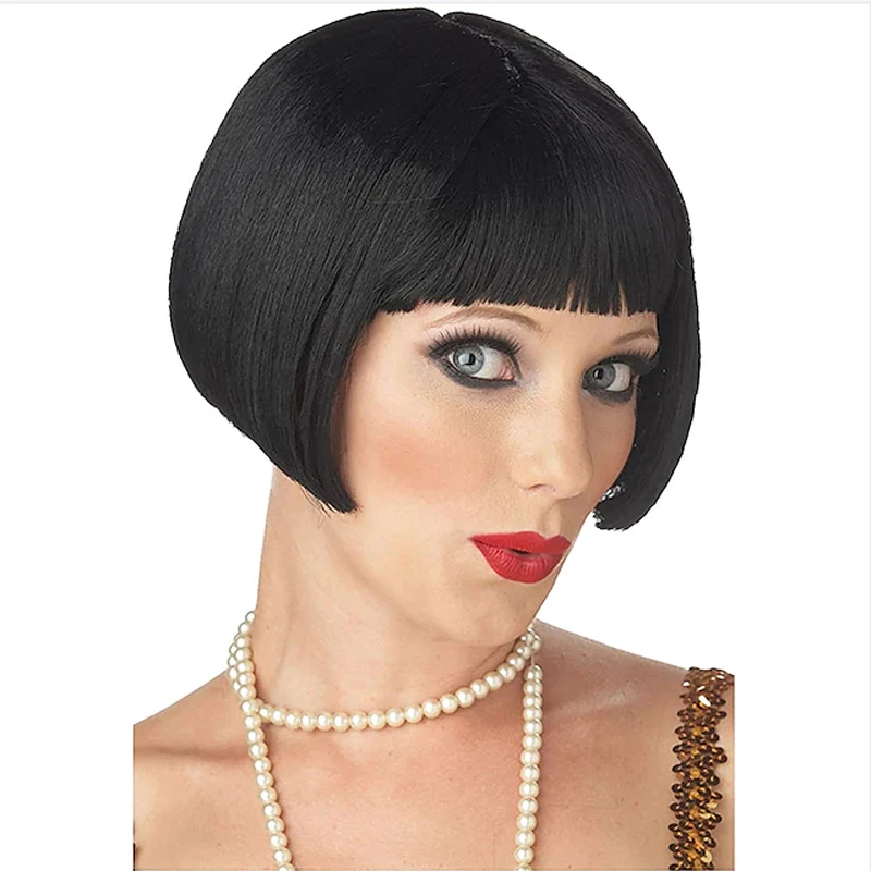 Hairjoy Syntetické vlasy krátke rovné klapkové cosplay cosplay bobové parochne pre ženy kostýmy parochňa