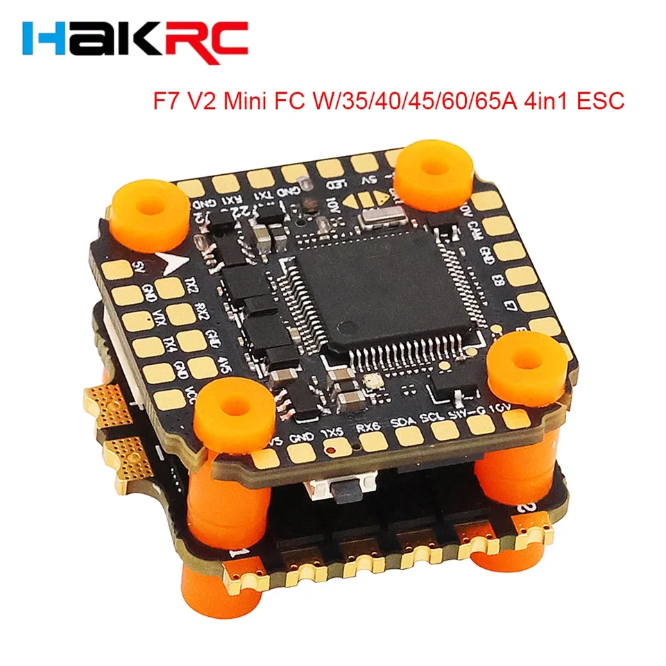 HAKRC F7220 V2 F7 MINI FLETOVÝ OVLÁDAČ DUAL BEC W/35/40/45/65A 4IN1 ESC DSHOT150/300/600/1200 PWM pre RC FPV Racing Drone Drone