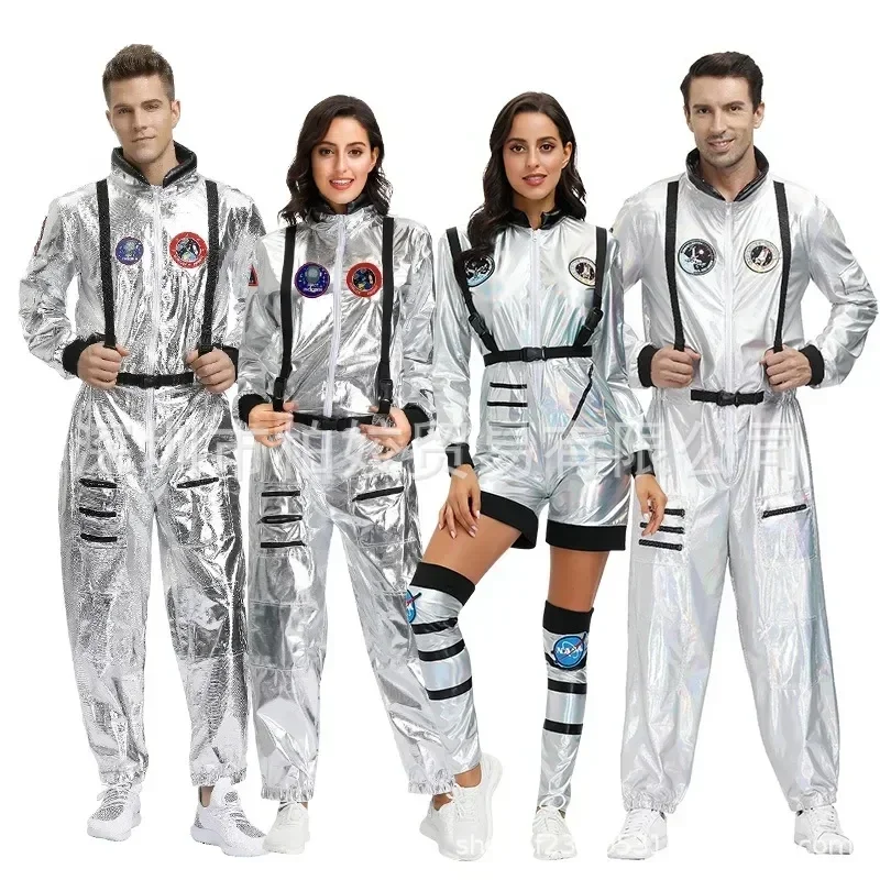 Halloween astronaut Strieborný kozmický kostým Cosplay Space Space Space Men Ženy kombinéza Halloween Karneval Party Obliekanie darčekového obleku