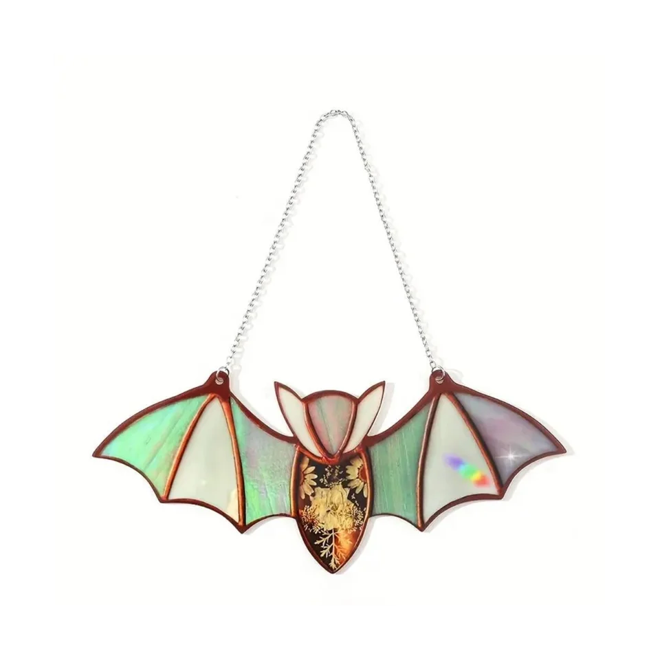Halloween Bat farebné sklo Suncatcher okno zavesenie akrylovej steny Art Suncatcher Dekorácie Ghostss Festival farebný, C