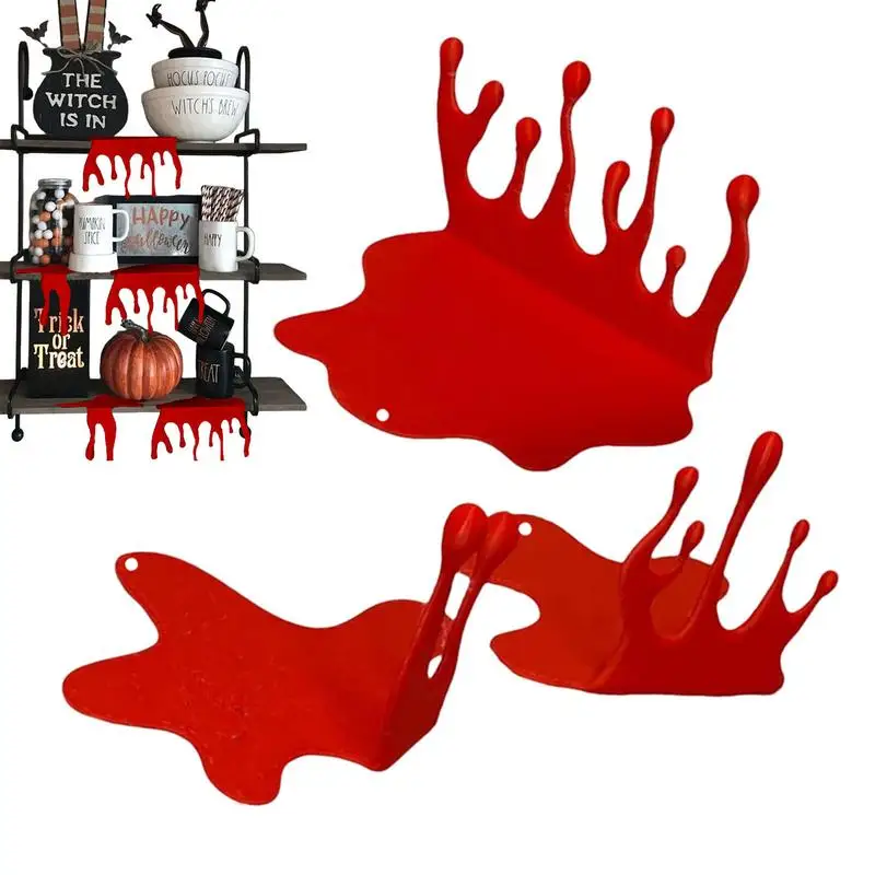 Halloween Blood Drop Horror 3ks krvná kvapka Spooky socha v kovovom vytvára