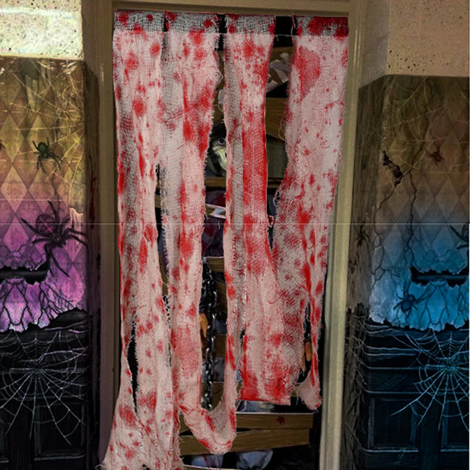 Halloween Blood Gázový obväz Bloody látky Haunted Haunted House Výstraha Izolačný pás Domov Horor Party scéna dekorácie rekvizity