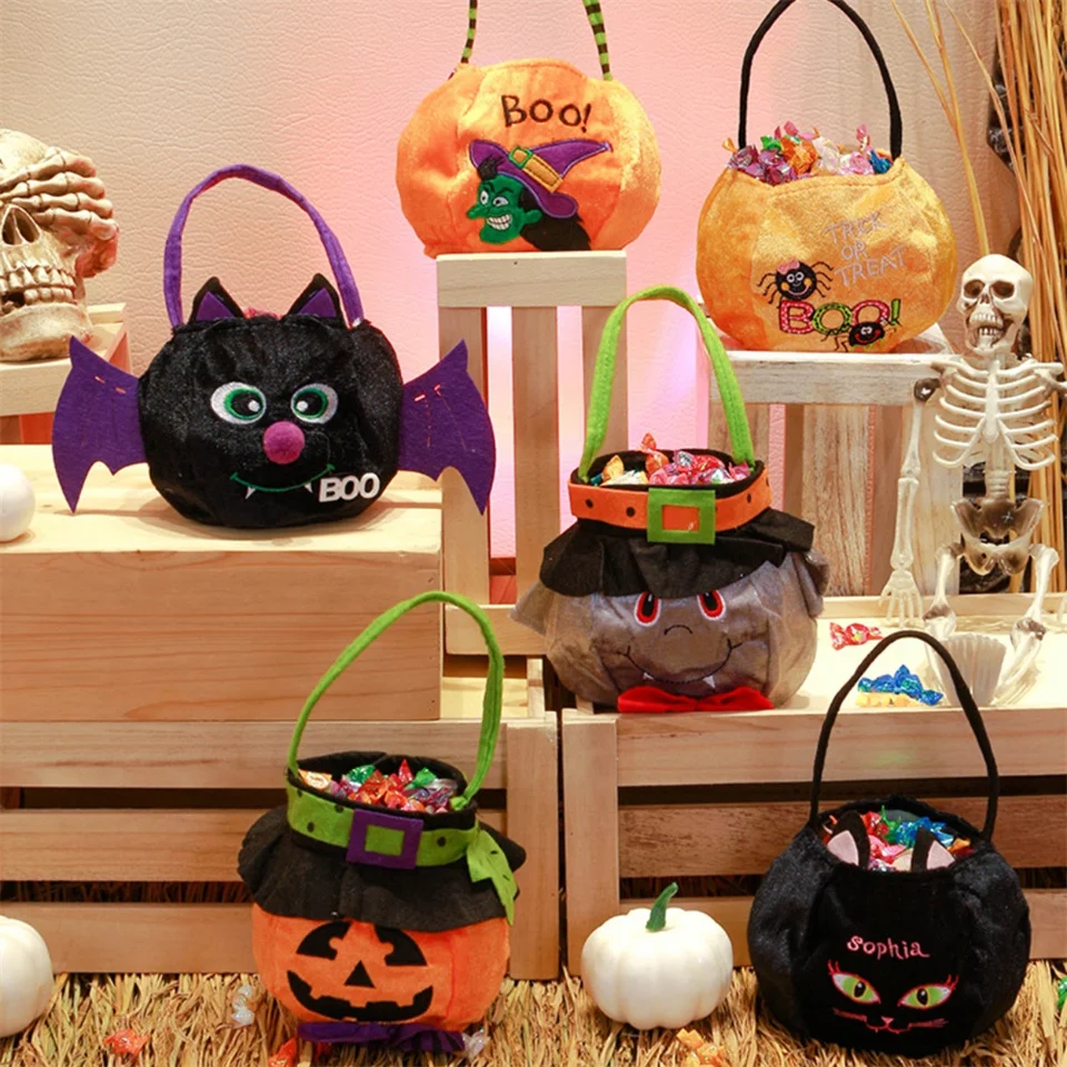 Halloween Candy Bag Tabkin Pumpkin Bag Bat Candy Taška oranžová darčeková taška trik alebo ošetrenie Halloween Party Darčeková taška