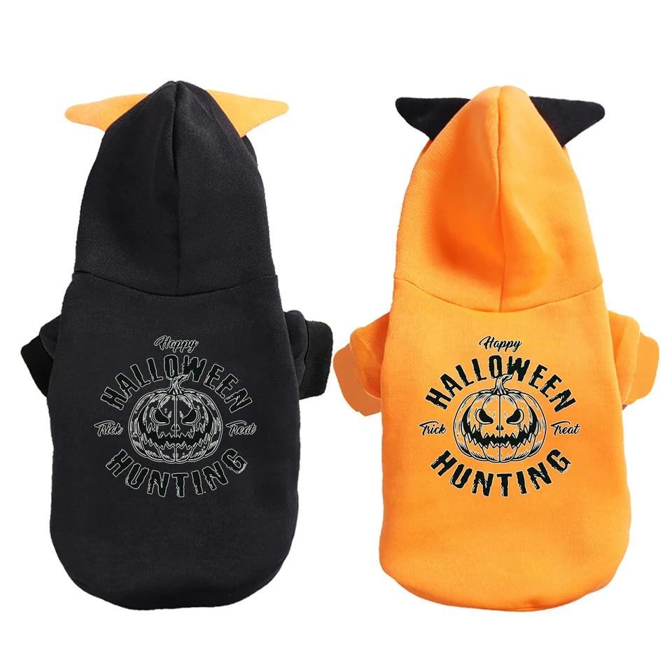 Halloween Cartoon Print Pet Sports mikina mikina mikiny mačací psí kostým Malé a stredné kostýmy pre domáce zvieratá (Halloween 14)