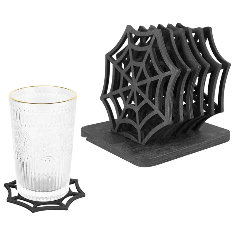 Halloween Coaster Halloween Decor Decor Spooky Spider Web Coasters Festive Halloween Table prestieranie pre domácu dekoráciu set