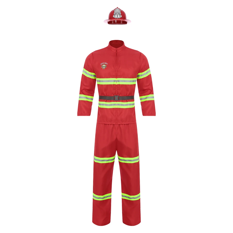 Halloween Cosplay pán Hasiči Hasič uniforma dospelých Sam Fireman Role Pracovné oblečenie oblek kabát Pants Performance Party kostým