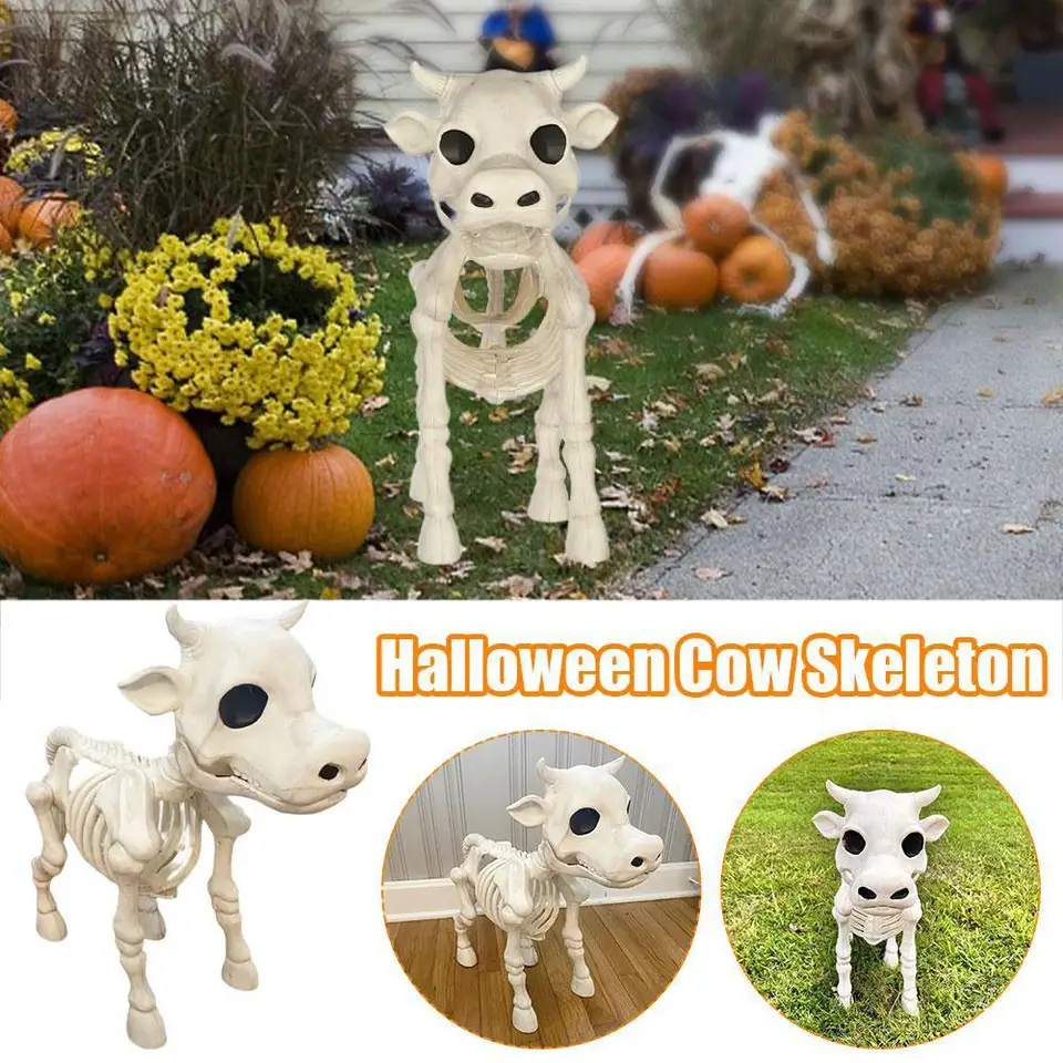 Halloween Cow/Horse Skeleton Halloween Resin Horror Cow/Horse Bones Decor Skele Draments Scary Slávnostné dodávky S8G6