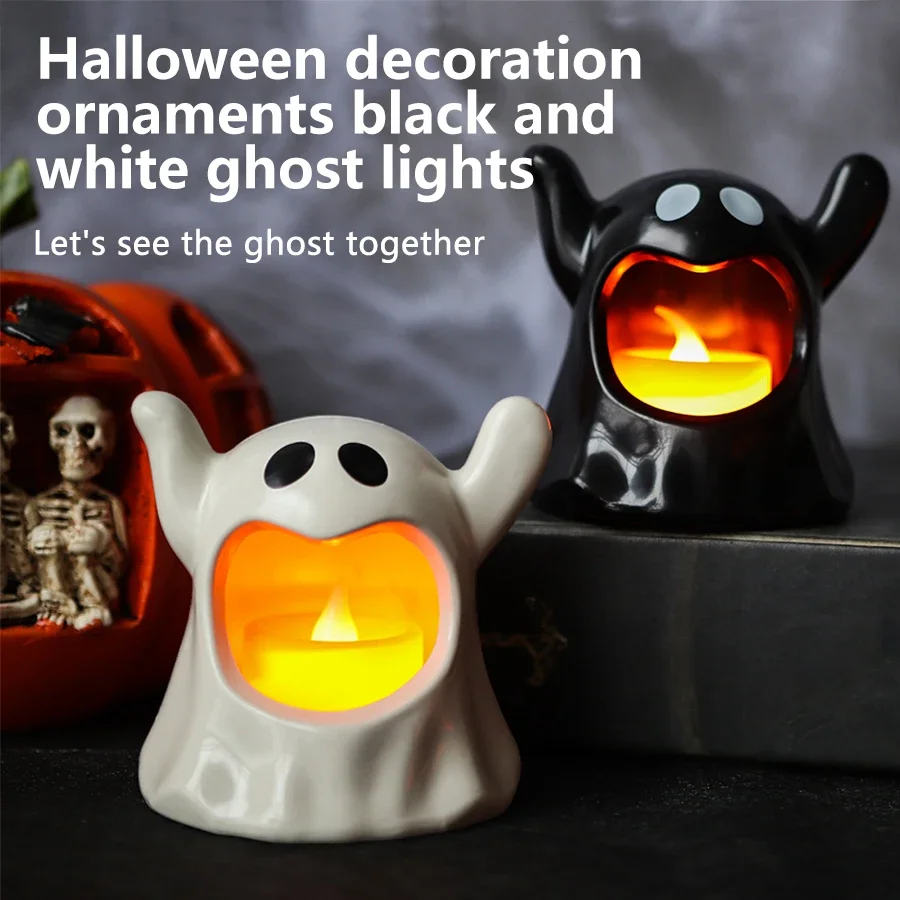 Halloween dekorácie duchovia LED sviečka ľahká batéria napájaná bezprmulácky sviečky horor Horor atmosféra prop halloween dekorálna lampa