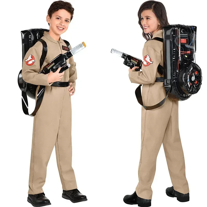 Halloween deti otec Ghostbusters kostýmy tematické cosplay halloween uniforma kombinézy s taškou ideálnou pre dospelých a dieťa