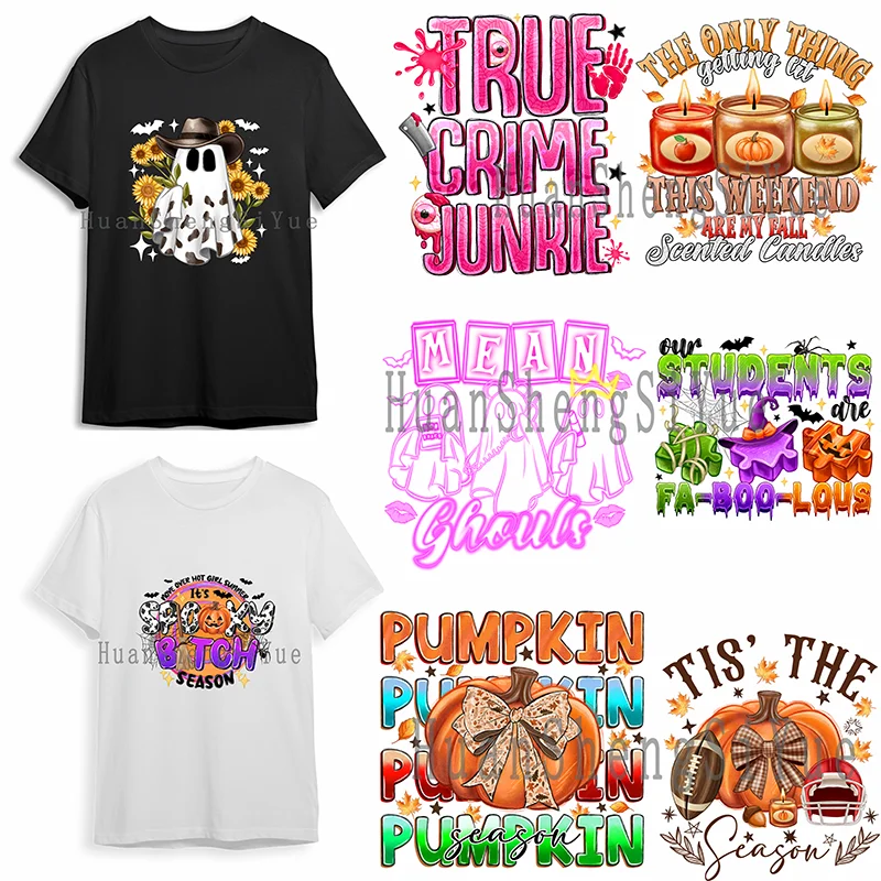 Halloween Deň vďakyvzdania Žehliaca nálepka oblečenie dtf módne tričko mikina DIY bunda Patch Hot Paste Paper