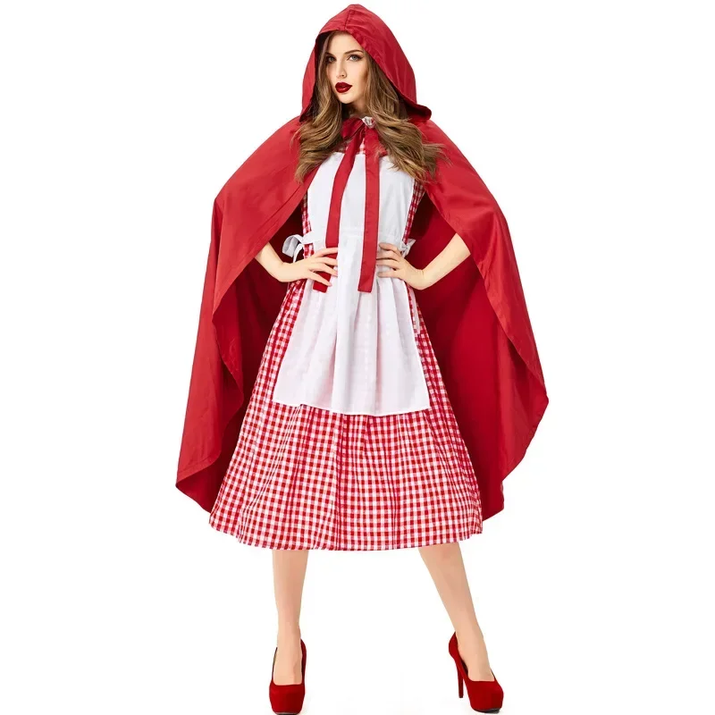 Halloween Fantasia rozprávka Tale Little Red Riding Hood Fancy kostým Nočný klub Karneval Party Classic Castle Queen Cosplay šaty