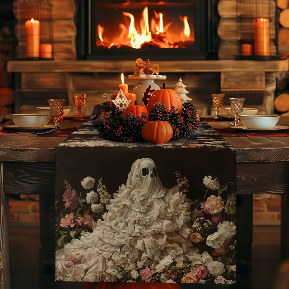 Halloween Ghost Bride Magic Table Runner Svadobná dekorácia handrita