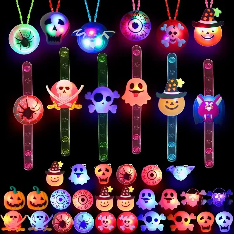 Halloween Glow náhrdelník Deti GLOW-the-the-the hračky HOME HOME DOMÁCNE DECORÁCIE Strašidelné trblietky rekvizity vianočné sviatky dekorácie