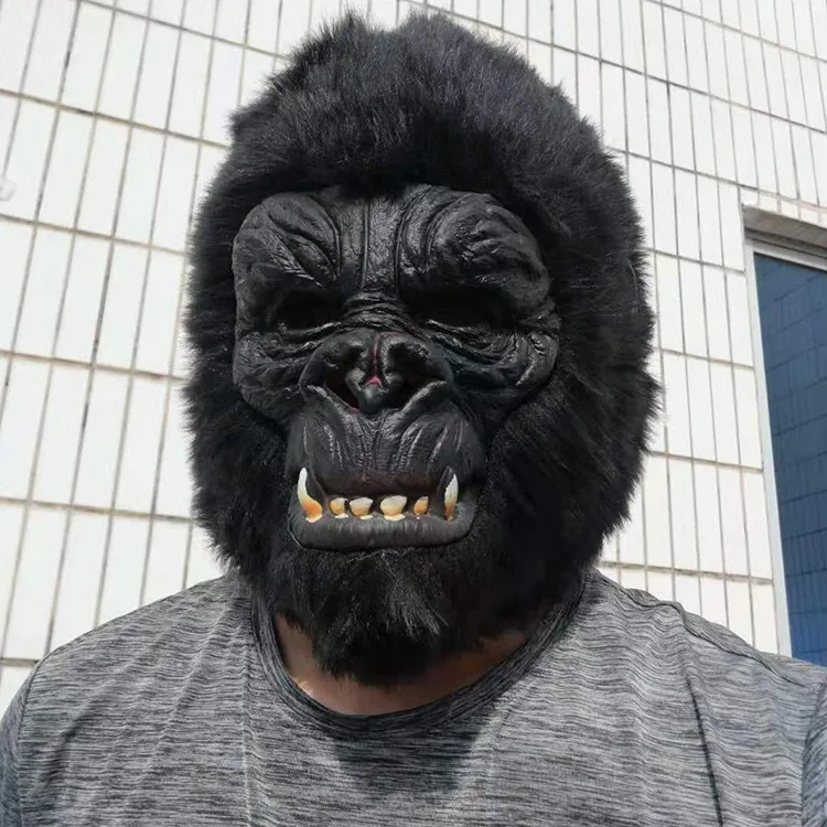 Halloween Gorilla Mask King Kong Chimpanzee Cosplay Cosplay kostým opíc Maska Zvieratá Latex masky hrôzy hlavy pokrývky dospelých Maska Maska