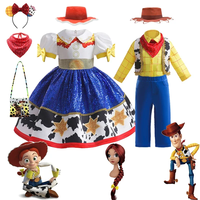Halloween Karneval Kids Story Story Cosplay Jessie princezná šaty pre dievčatá maškaráda narodeninová oslava pódium Play Boy Woody kostým