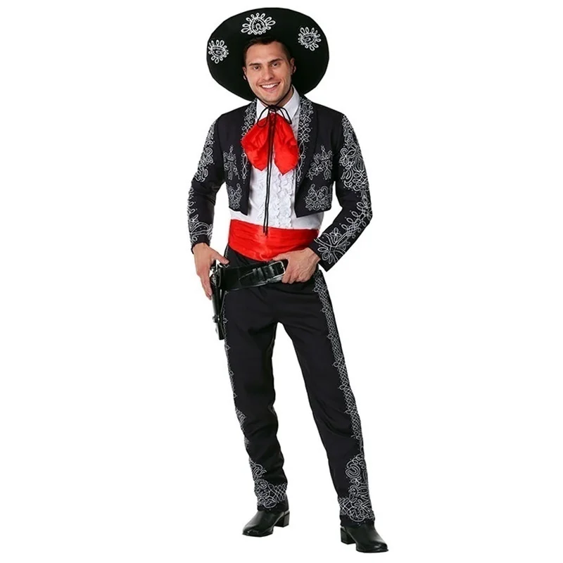 Halloween kostým pre dospelých amerických západných filmov tri Amigos! Mexický kostým Mariachi Party Set Matador Men Cosplay karneval