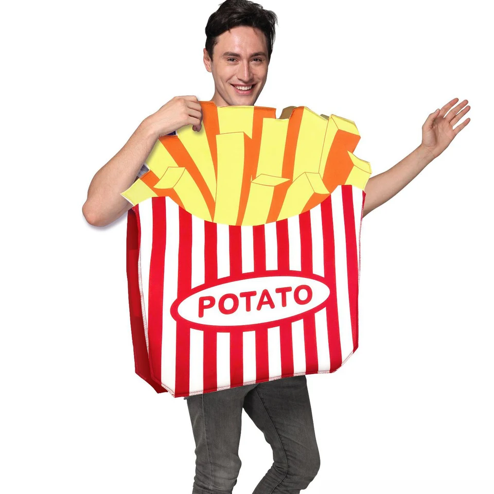 Halloween kostýmy cosplay francúzske hranolky Ženy a muži Dospelý cos jedlá pivo mlieko Popcorn paradajková omáčka Sushi ryžová rolka Zelenina