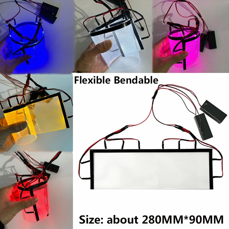 Halloween lesk Flexibilný ohýbateľný obdĺžnikový DIY LED LETGLE Oči súprav