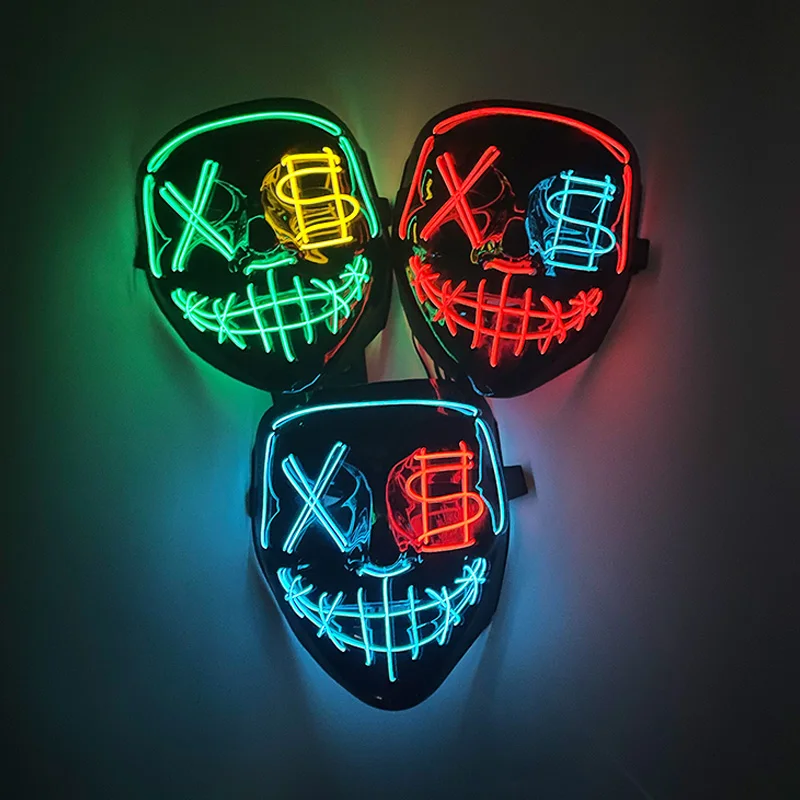 Halloween modernizovaná personalizovaná verzia LED PURGE MASKA Masque maškaráda žiara v tmavej hororovej maske
