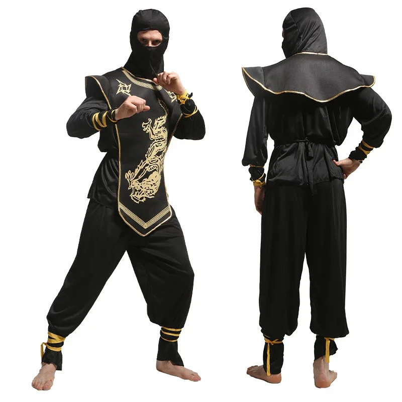 Halloween Muž dospelých čiernych kostýmov Ninja Karnival Dragon Hokkaido Samurai Suit Japanese Ninja kostým WX637