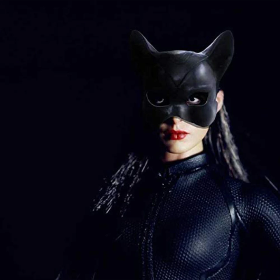 Halloween Party Mask Half Face Mask Žena Sexy Catwoman Cosplay kostýmy doplnky rekvizity latexová maska ​​pokrývky hlavy hlavy