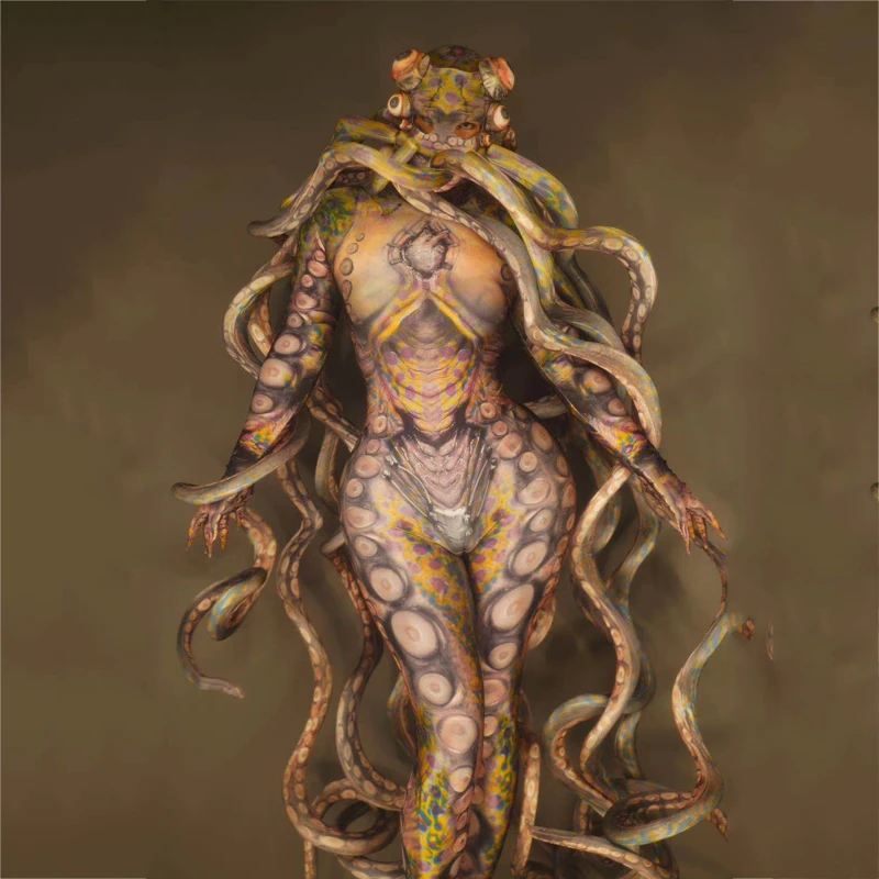Halloween Party Strašné chobotnice Monster cosplay gogo kostýmy Ženy Men muž Stápka Stage Sucksuit Dospelí dospelí Dancer Bodysuit XS1367