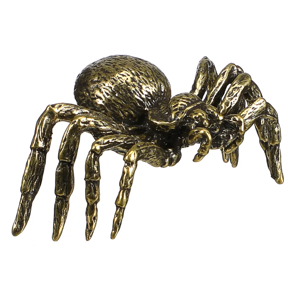 Halloween pavúk figuríny kovový pavúk model mosadz pavúk ozdoba stolné plochy Zvieratá ozdoby stolové dekoratívne remeslá
