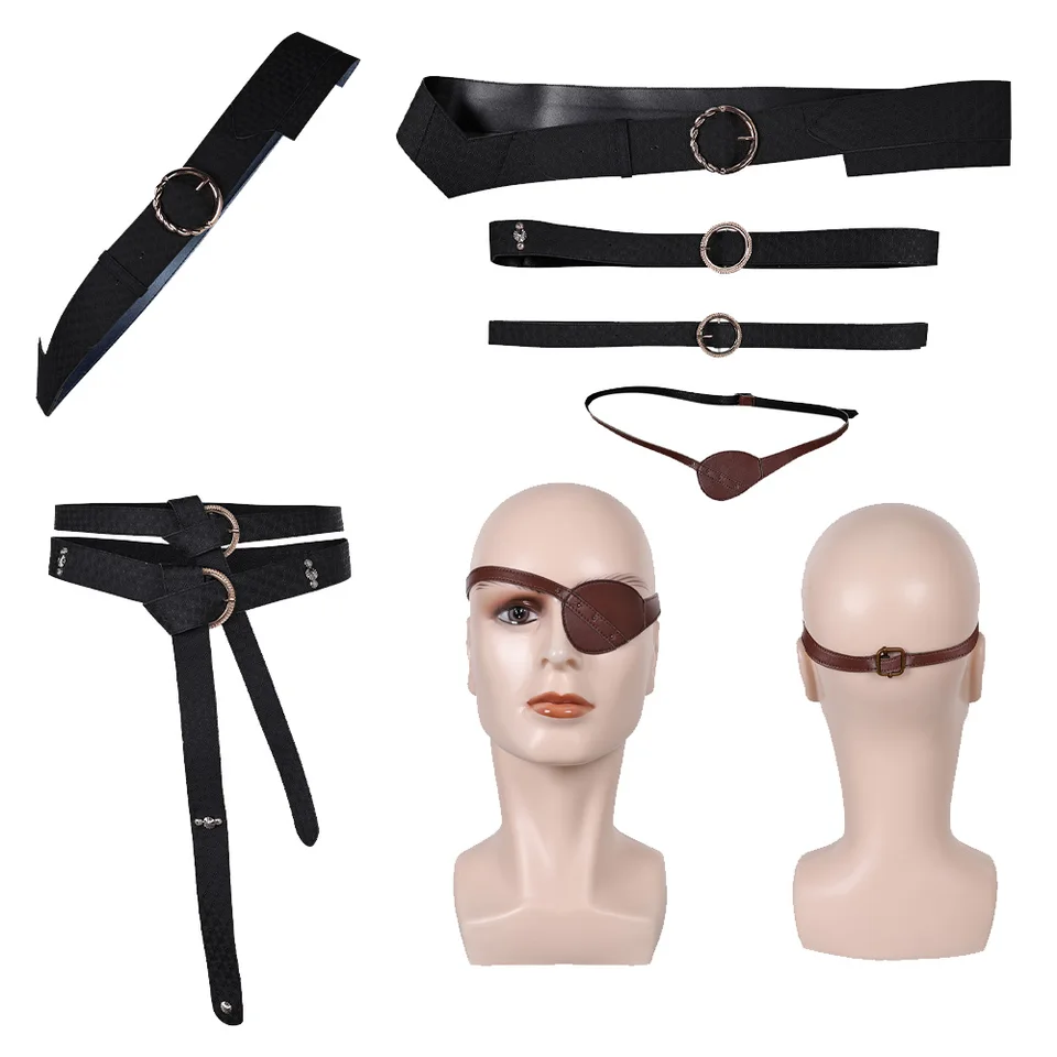 Halloween Prince Aemond Cosplay Eyemask Belt Belt Film Dragon Roleplay zaviazané opasky Muž Muž Party