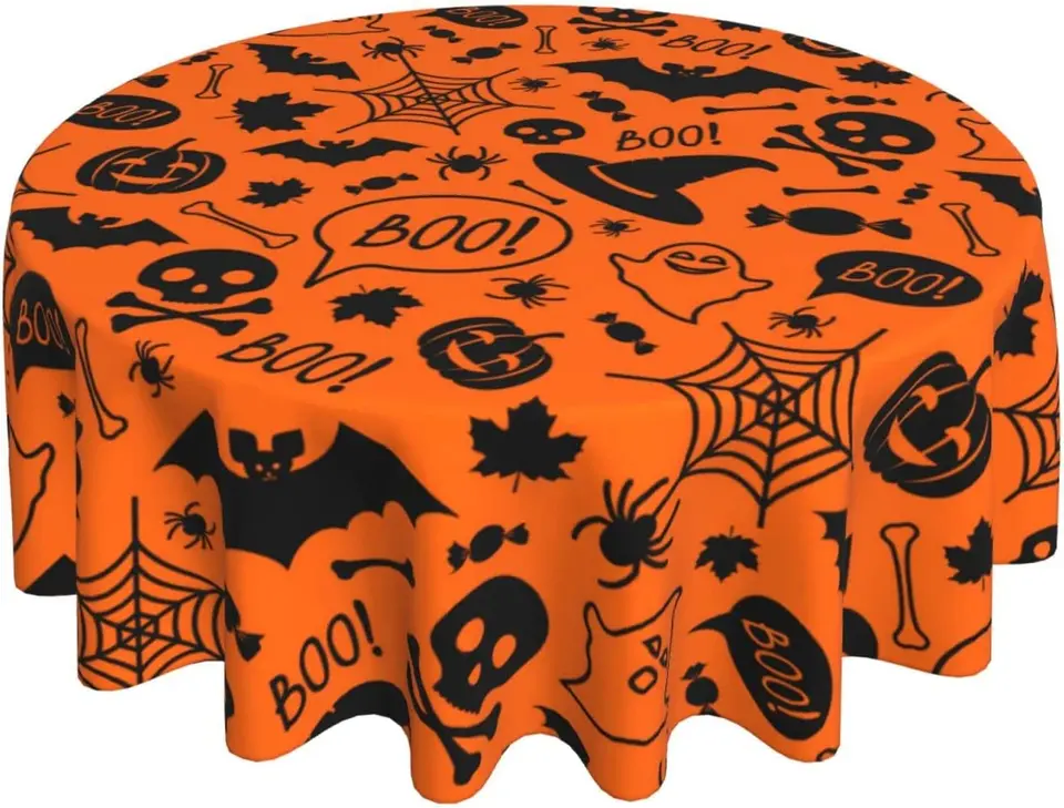 Halloween Pumpkins čarodejnice obrusové pavučiny lebky lebky boo okrúhle obrusy stolný bežec pre večierok piknik jedálenský výzdoba 60in