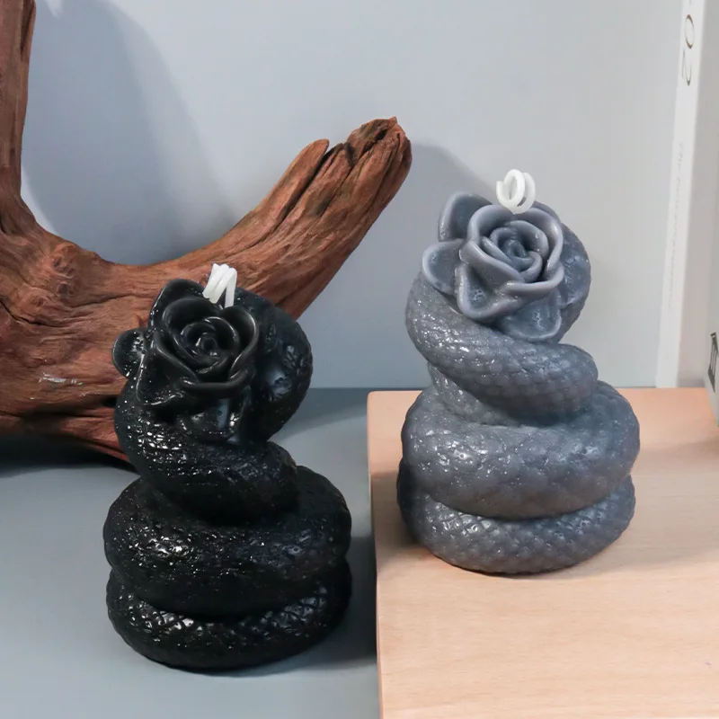 Halloween Snake Sviečka silikónová forma Halloween a veľkonočné sviečky ručne vyrobené mydlo Sadrová pleseň Halloween Dekorácie